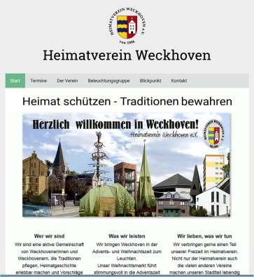 angeboten und ist aber auch auf unserem Weihnachtsmarkt am 26. / 27. November auf dem Lindenplatz erhältlich. www.heimatverein-weckhoven.de Ja, wir haben auch wieder eine Homepage!