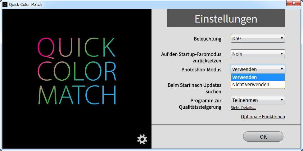 2-6 Quick Color Match-Bildschirm In diesem Abschnitt wird der Quick Color Match-Bedienbildschirm beschrieben.