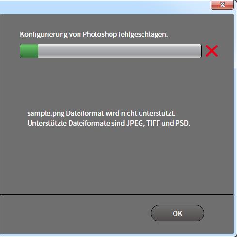 3 Problembehebung Fehlermeldung Abhilfe Photoshop-Einstellungen können im Moment nicht über Quick Color Match konfiguriert werden.