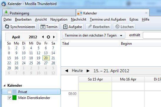 e) Ihr Kalender wird jetzt unter Kalender angezeigt. Fertig! 3.5.