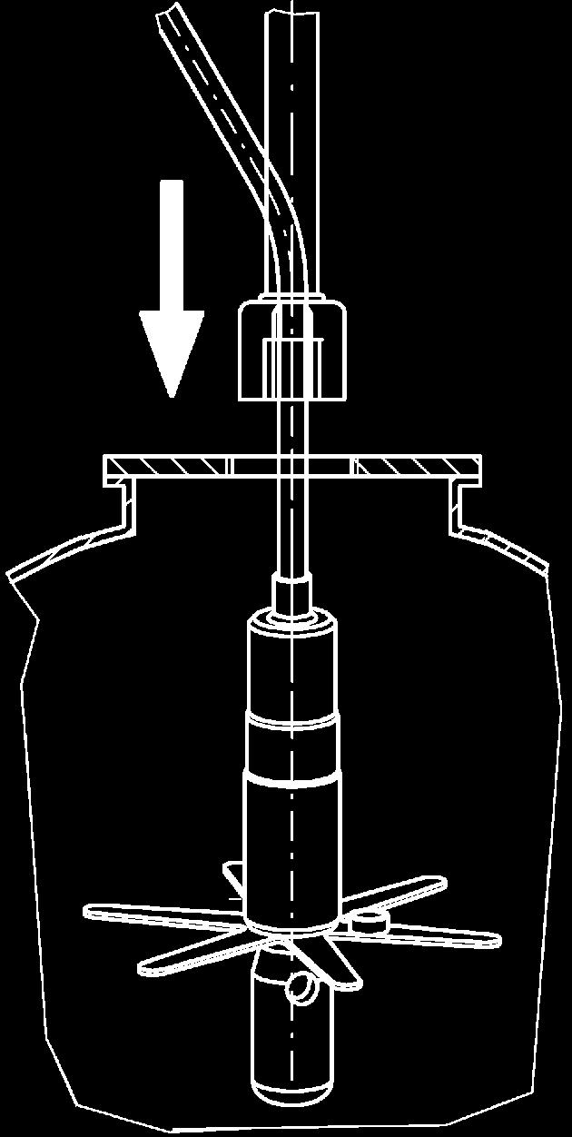 Montage und Inbetriebnahme 6. Entnahmeschlauch erst nach dem Drucksensor einführen. Bild 7: Entnahmeschlauch einführen 7.