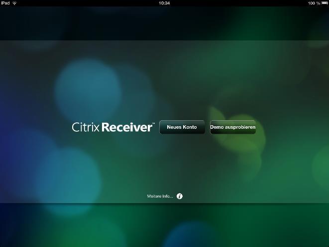 Kontodaten ein: Nachdem der Citrix Receiver installiert wurde, können Sie diesen von Ihrem Desktop starten. Adresse: https://cag10.