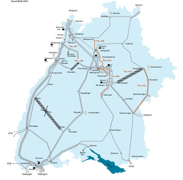 MAßNAHMEN IN BADEN-WÜRTTEMBERG SEITE 26 Startnetzmaßnahmen Netzausbau in neuen Trassen: Netzausbau in Bestandstrassen: Netzoptimierung in