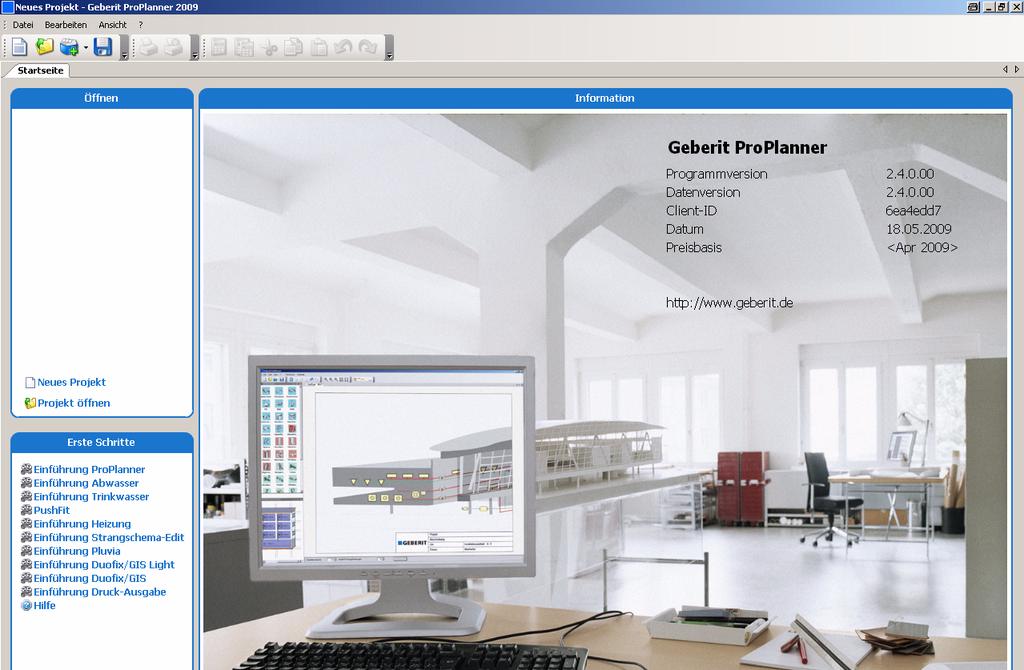 Geberit PushFit Planung Planungssoftware Geberit ProPlanner 2.5.
