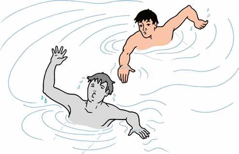 Fachwissen für den Rettungsschwimmer 3.7 Der Rettungsschwimmer soll eine zu rettende Person immer auf sich zutreiben lassen und ihr nicht nachschwimmen!