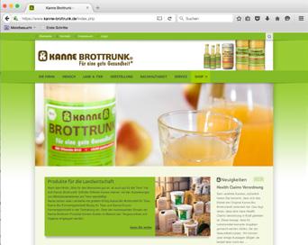 Alle Produkte können Sie ab sofort auch einfach, schnell und bequem über unseren Online-Shop im Internet bestellen: www.kanne-brottrunk.