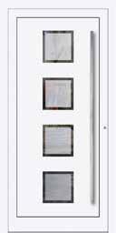 glatt Edelstahl Stoßgrif 11004 ES auf Tür-Füllung Stilvolle Haustüren mit hochwertigen Kombinationen