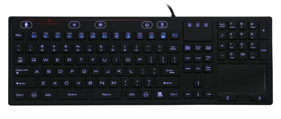 Armagard Tastatur mit Hintergrundlicht und Touchpad