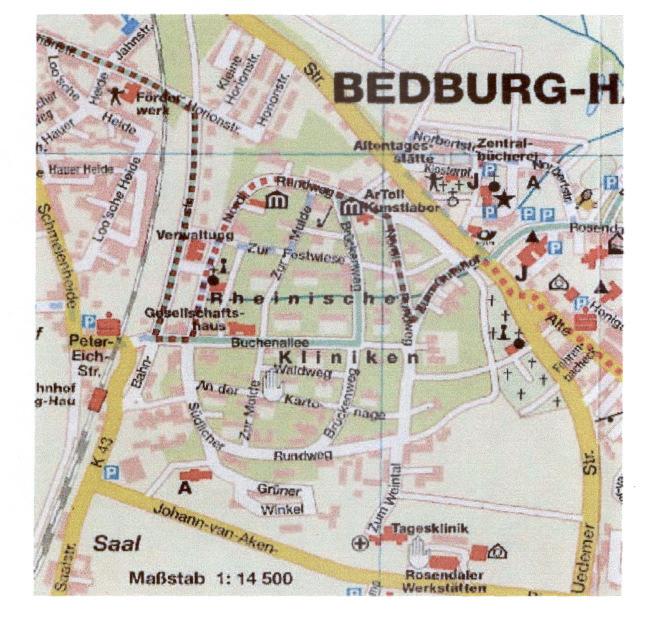 2 Der Standort Bedburg-Hau Das Gebäude der Wäscherei am Standort Bedburg-Hau (Kreis Kleve) befindet sich auf einem abgetrennten Grundstück am Rande des Geländes der LVR-Klinik Bedburg-Hau, eine große