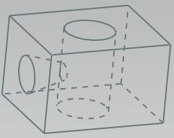 Nach der Eingabe der geometrischen Parameter kann die Bohrung erzeugt werden. Auch diese verhält sich assoziativ zu den verwendeten Objekten.