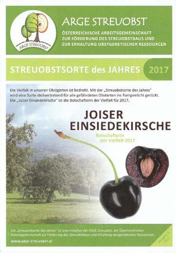 Jahres 2013: Steirischer Maschanzker (Apfel) Streuobstsorte des Jahres 2012: Florianer Rosmarin