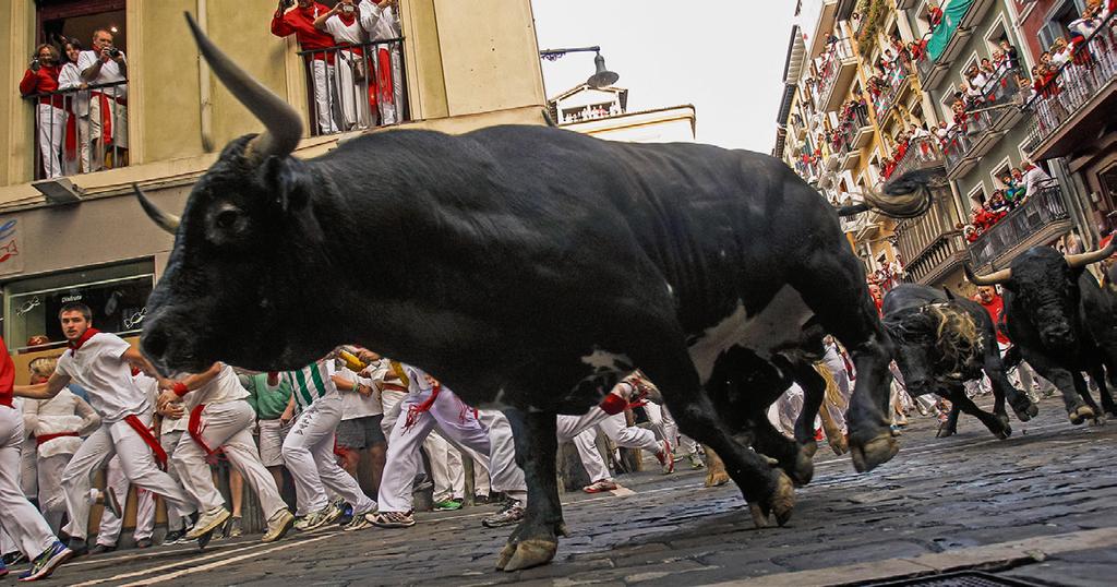 14. Juli 2014 VERMISCHTES aktuell 11 Treiber und Getriebene Das Volksfest San Fermín in Pamplona startet mit der Stierhatz, die immer häufiger kritisiert wird.