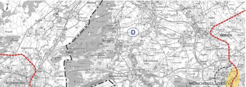 Abb. 15: Vorhandene und zum Teil nicht mehr genutzte Schieneninfrastruktur im Untersuchungsgebiet sowie die kritischen Abschnitte des Eisernen Rheins auf deutschem Gebiet Im Zuge des derzeitigen