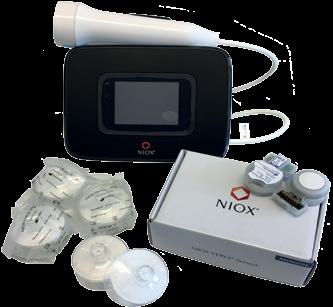 NIOX VERO Einfache Anwendung Das tragbare Gerät ermöglicht Messungen am Point-of-Care Drei Animationen auf dem Gerät oder dem PC unterstützen den Messvorgang Verwendbar am Strom, sowie im