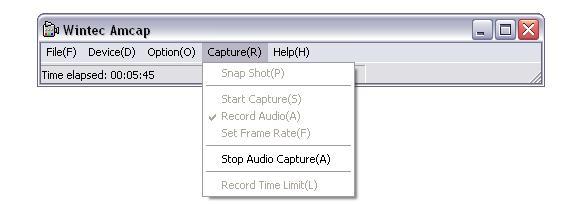 - Start Audio Capture: Nach einem Klick auf Start Audio Capture, haben Sie die Möglichkeit eine Audiosequenz aufzunehmen.