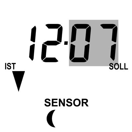 18.3.1 Menü 3 - ie Abenddämmerungsautomatik [ ] anpassen 3.3. [ SENSOR ] Anpassung des ämmerungsgrenzwertes im Schaltzeitmodus [ SENSOR ].