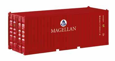 VI Container 20' Magellan VI, Corrugated 37,50 * 37713 Flachwagen mit 20 Container Deutrans DR