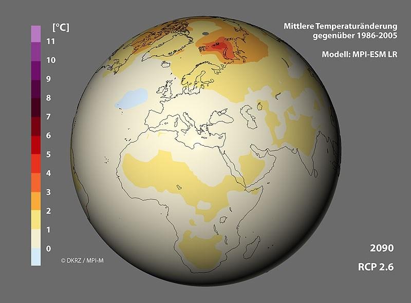 Globale Erwärmung bis 2090 RCP8.