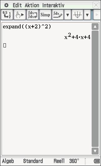 factor und expand auf folgende Beispiele: factor(x² + 6x + 9) expand((x + 2)²)