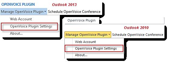 3. Im Fenster OpenVoice Plug-In-Einstellungen geben Sie die Ihre Organisator-E-Mail-Adresse und das Ihnen von Ihrem