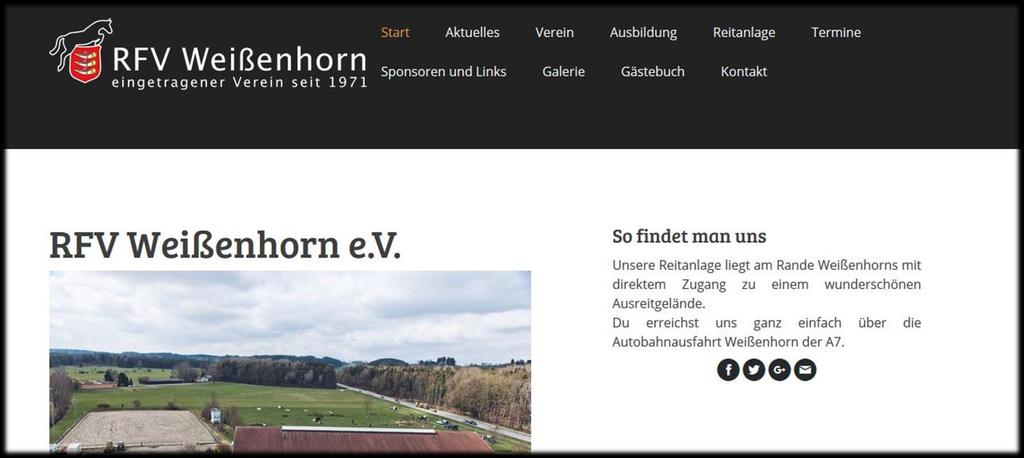 Die Homepage des Vereins wurde im Oktober 2017 überarbeitet und fertiggestellt. Sie ist unter www.rfv-weissenhorn.