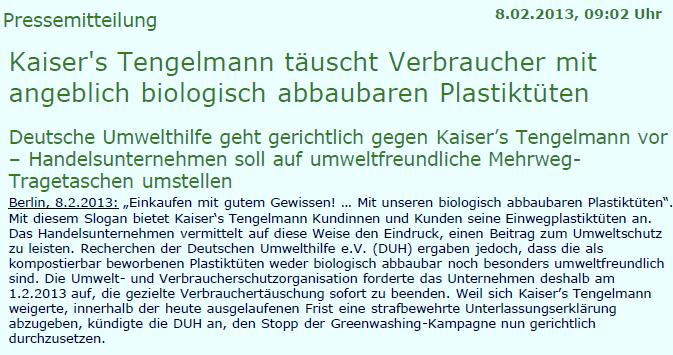 Bereits zur Einführung kritisierte die Deutsche Umwelthilfe (DUH), dass den PLA-Bechern nicht nur