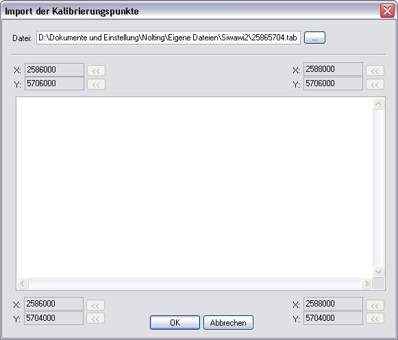 tif laden, Kalibrierungspunkte automatisch auswählen, sichtbar aktivieren und auf OK und neu laden drücken. Das gleiche ist mit der Datei DGK5 450909gh.