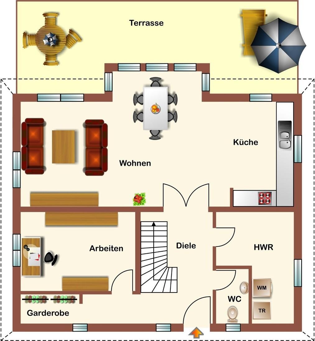 Grundriss Variante - 163m².