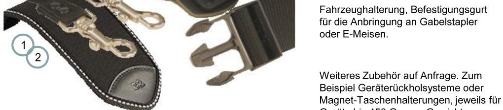 Darüberhinaus steht folgendes Zubehör zur Verfügung: 1.) Schutzklappe für Tasche Gr. II M89505 2.