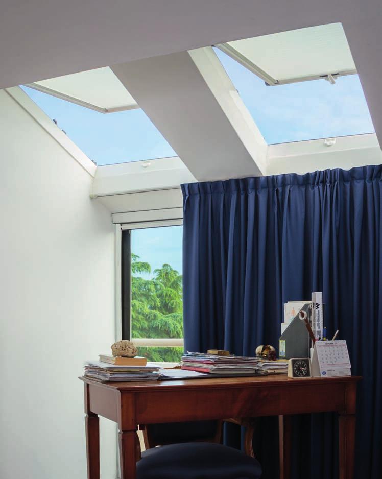 Die Fensterbewegung gewährleistet die ideale Belüftung im Raum dank der optimalen Luftzirkulation.