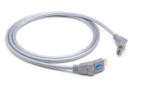 HDMI Kabel HD4510E18 6532 1,8m 1St/4 10 HDMI High Speed Kabel mit Ethernet-Kanal Sparplatz-Kabel mit beide HDMI-Anschlüsse rotierende bei 180 Grad für eine funktionelle Verbindung.