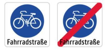 Fahrradstraße Fahrradstraße Außer dem Fahrradverkehr ist jeder Fahrzeugverkehr (ausgenommen Fahrzeuge des Straßendienstes, 76a Abs.5 StVO) verboten.