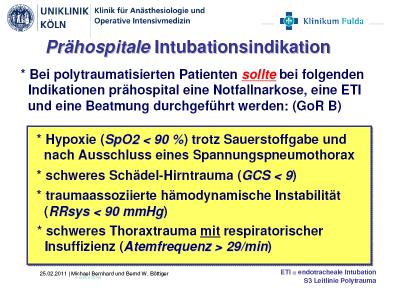 S3-Leitlinie 429 Seiten zur Polytraumaversorgung 122 Seiten zur Präklinischen Versorgung 12.09.2011 J. Hoedtke 2011 25 http://www.awmf.