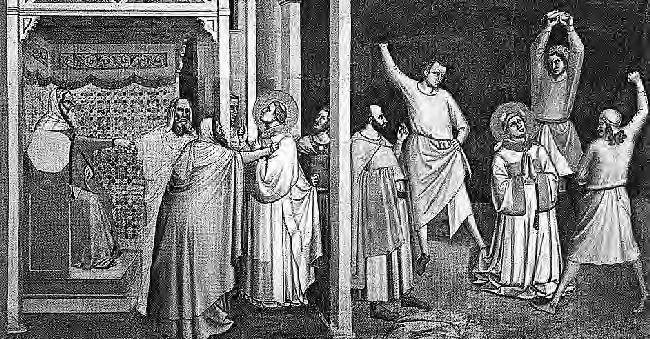 stephanus der weihnachtsheilige Bernardo Daddi, Das Martyrium des Stephanus, Fresko, 1324, Santa Croce, Florenz rechne ihnen diese Sünde nicht an.