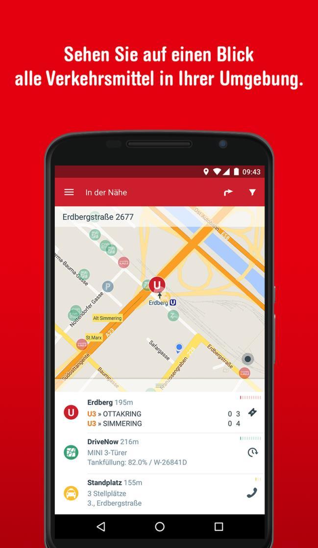 Multimodale Angebote Neue Urbane Mobilität / Wiener Stadtwerke App kombiniert unterschiedliche Verkehrsmittel und Mobilitätspartner Buchung und Reservierung Bezahlung: direkt bei