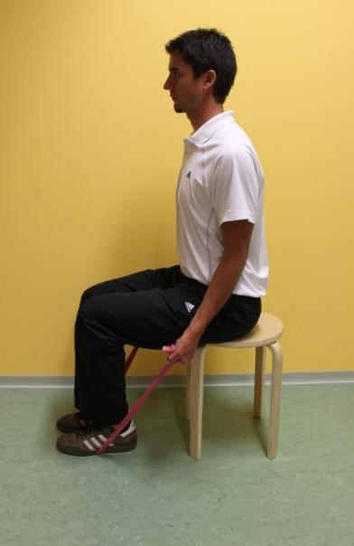 Therabandübung für die Oberarme Ausführung: - aufrechter Sitz - Oberarme am Körper