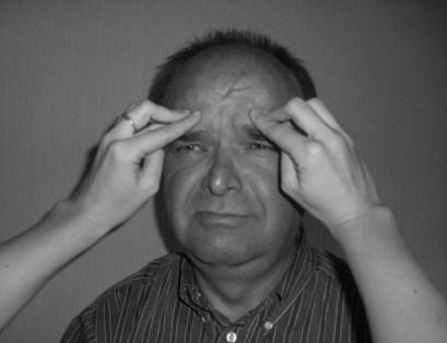 occipitofrontalis Anweisung: Ziehen Sie die Augenbrauen hoch Runzeln Sie die Stirn