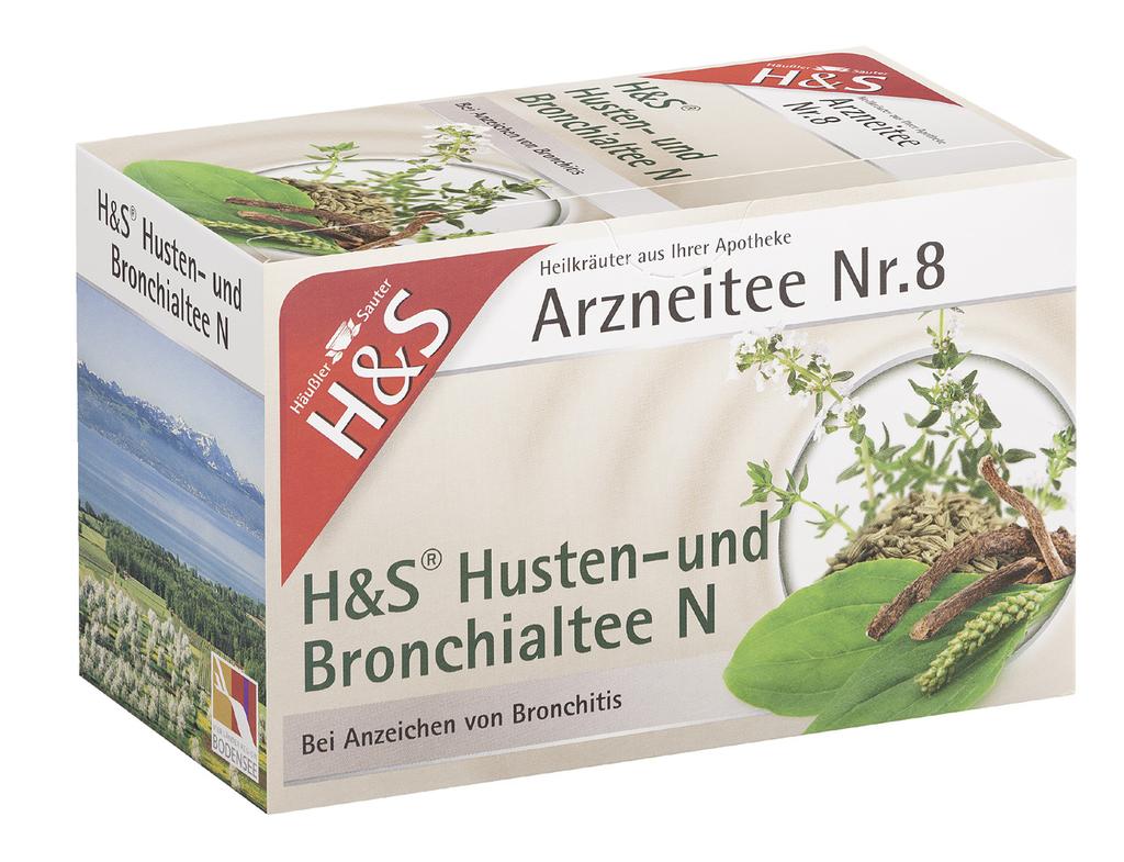 H&S Husten- und Bronchialtee N Pflanzlicher Arzneitee bei Anzeichen von Bronchitis Anwendungsgebiete: Symptome der Bronchitis sowie zur Reizlinderung bei Katarrhen der oberen