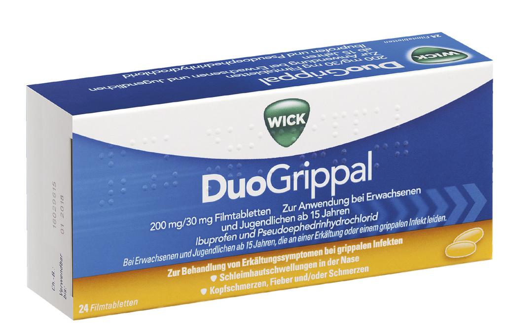 Für Sie reduziert: WICK DuoGrippal 200 mg/30 mg Filmtabletten UVP 11,58 7,95 Sie sparen über 31 % 24 Stück Bei Erkältung und Grippe Anwendungsgebiete: Zur symptomatischen Behandlung der