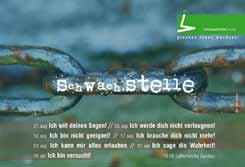 Lutherkirchgemeinde Zwickau Predigtreihe August Oktober Predigtreihe Oktober Dezember schwach.stelle 27. Aug. Ich will deinen Segen! 03. Sept. Ich werde dich nicht verleugnen! 10. Sept. Ich bin nicht geeignet!