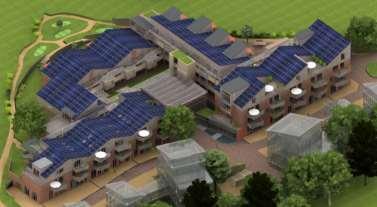 Solarnutzung der geeigneten Dächer über alle Baufelder