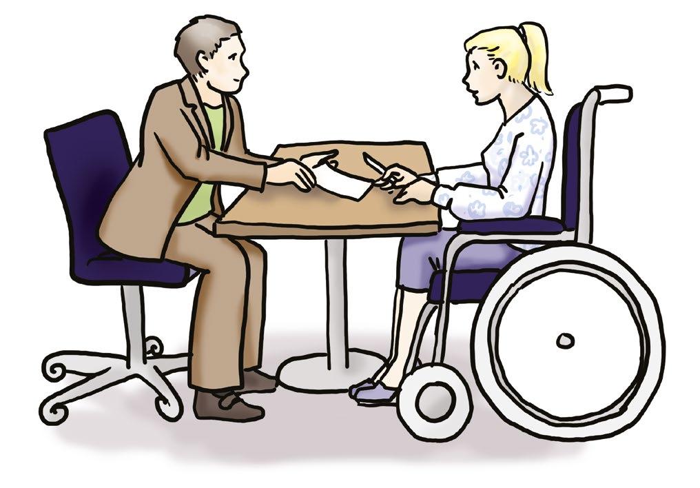 Kapitel 4 Die Hilfe für schwer-behinderte Menschen Für schwer-behinderte Menschen gibt es den Integrations-Fach-Dienst. So spricht man das: in tee gra zjons fach dienst.