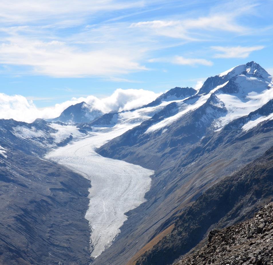 Schnee- und Eisschmelzmodell Modell SES für vergletscherte EZG Vollverteiltes Energiebilanzmodell Prozessorientierte Schneeumverteilung Bilanzierung Schnee/Firn Abschmelzung Gletschereis Abfluss via