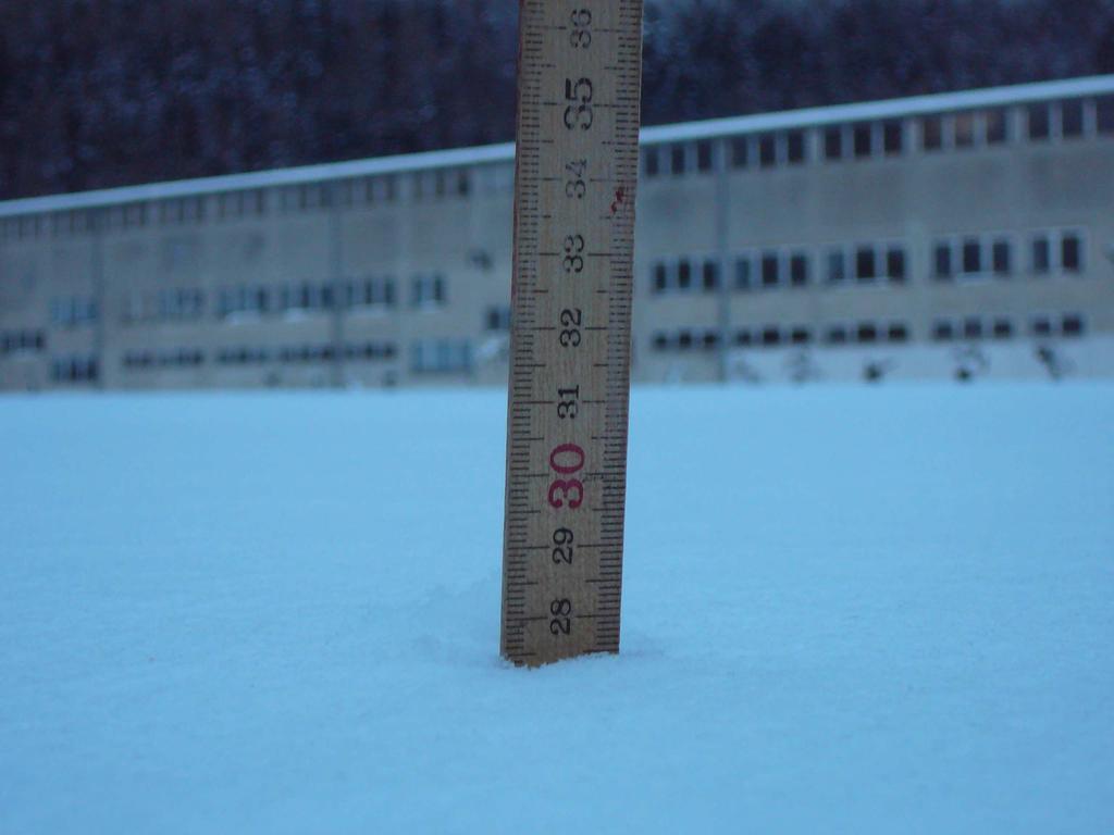 Abb. 4: Schneehöhenmessung am Rasenplatz der Schule (18.01.2016 ca.