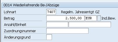 DEÜV-Meldungserstellung: neue Lohnart 7407 (Regelmäßiges Jahresentgelt) Für Meldezeiträume ab 01.