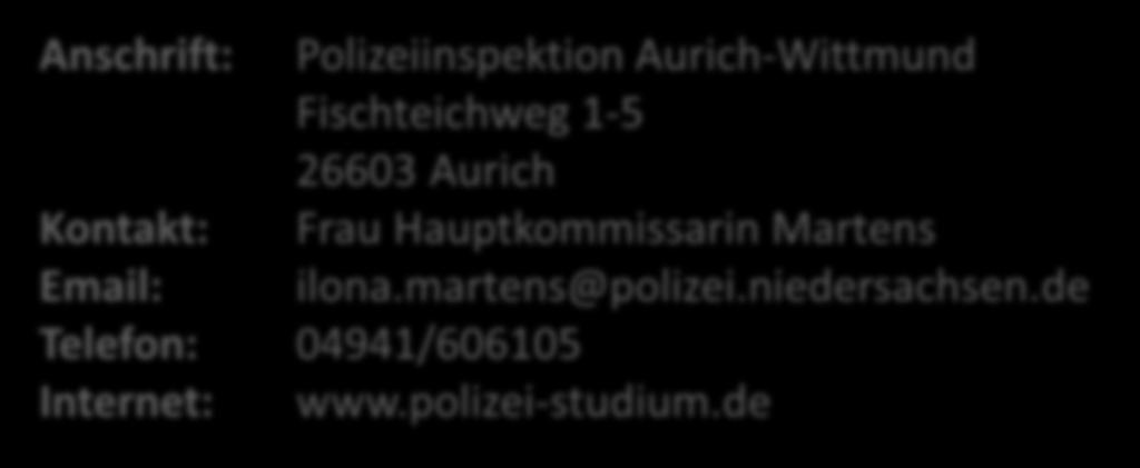 Anschrift: Polizeiinspektion Aurich-Wittmund
