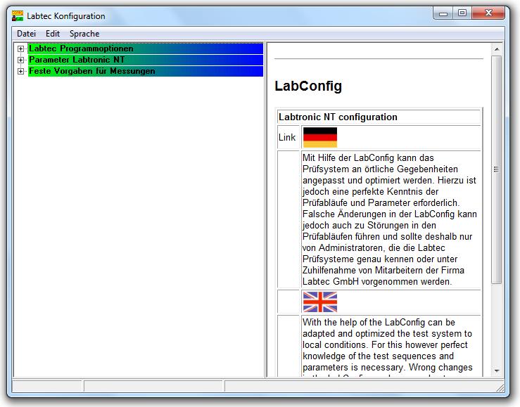 18. Konfigurationsprogramm AcrLabConfig 18.1 AcrLabConfig ist ein zusätzlich installiertes Konfigurationsprogamm zur komfortablen System und Prüfgeräteeinstellung.