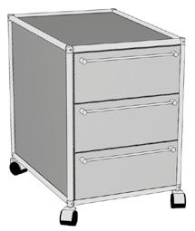 klappbar Zwischenboden fest Zwischenboden stufenlos höhenverstellbar Rollcontainer (B x T x H / Achsmaß in mm) 4515-X 400 x 550 x 515 8515-X