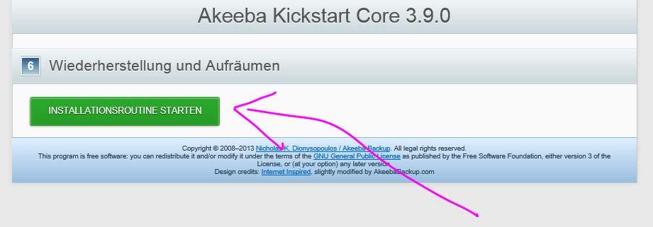 12 Joomla 4HD; Modul Bildershow, Komponente Akeeba Backup, Akeeba Kickstart Bei Datenbankname unbedingt den Namen