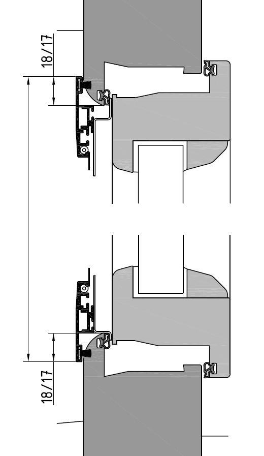 6. Spannrahmen SP-V 18 mm für folgenden Fenstertyp: Flächenversetzt 11 mm übe